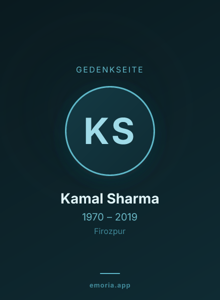 Gedenkportrait von Kamal Sharma