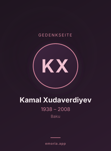 Gedenkportrait von Kamal Xudaverdiyev