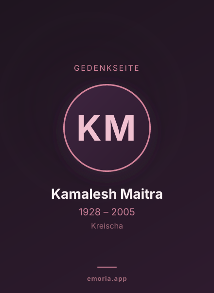 Gedenkportrait von Kamalesh Maitra