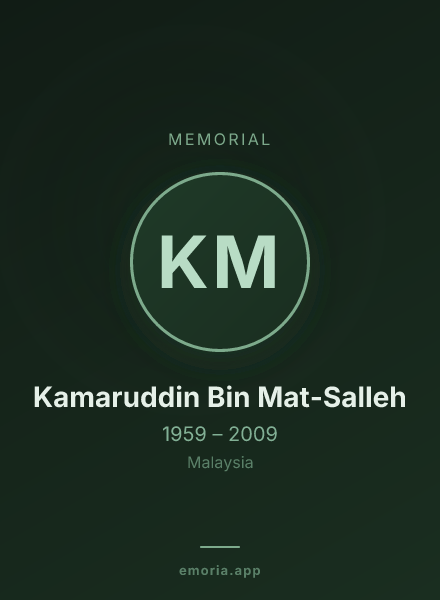 Memorial portrait of Kamaruddin Bin Mat-Salleh