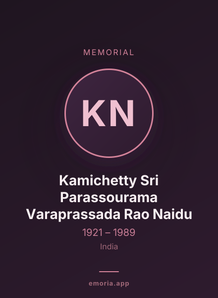 Memorial portrait of Kamichetty Sri Parassourama Varaprassada Rao Naidu