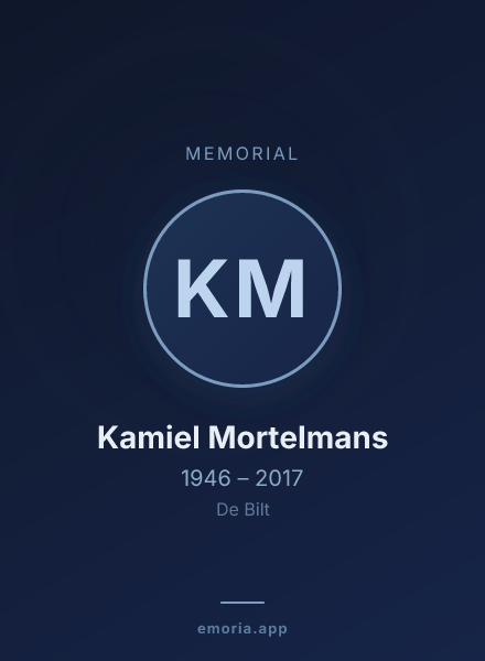 Memorial portrait of Kamiel Mortelmans