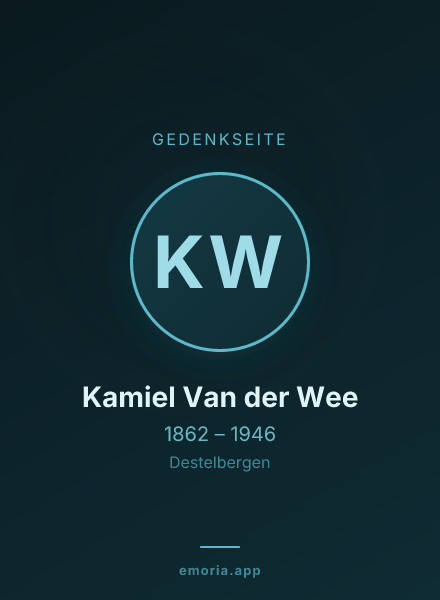 Gedenkportrait von Kamiel Van der Wee