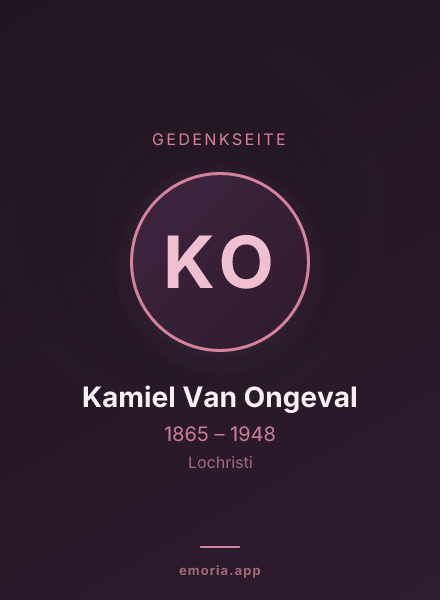 Gedenkportrait von Kamiel Van Ongeval