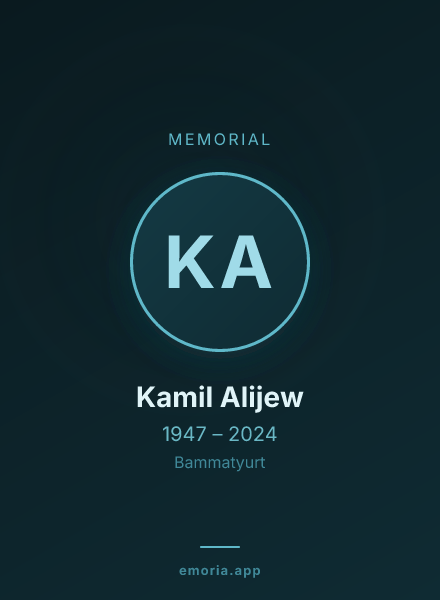Memorial portrait of Kamil Alijew