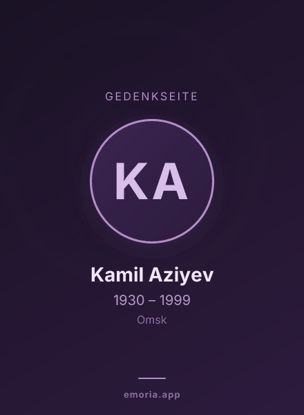 Gedenkportrait von Kamil Aziyev