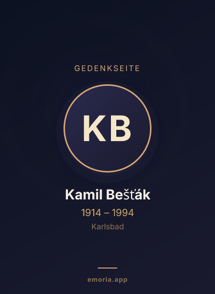 Gedenkportrait von Kamil Bešťák