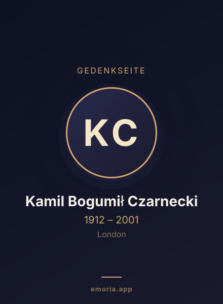 Gedenkportrait von Kamil Bogumił Czarnecki
