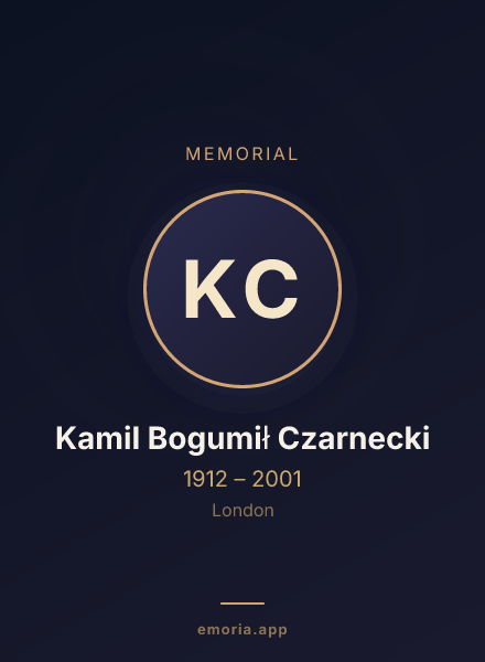 Memorial portrait of Kamil Bogumił Czarnecki