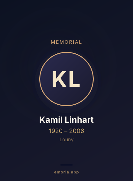 Memorial portrait of Kamil Linhart