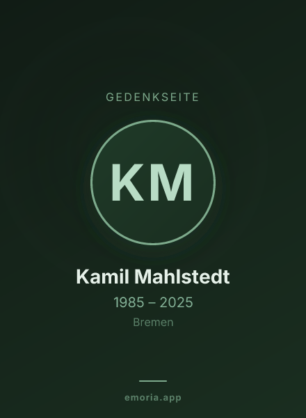 Gedenkportrait von Kamil Mahlstedt