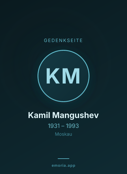 Gedenkportrait von Kamil Mangushev