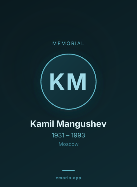 Memorial portrait of Kamil Mangushev