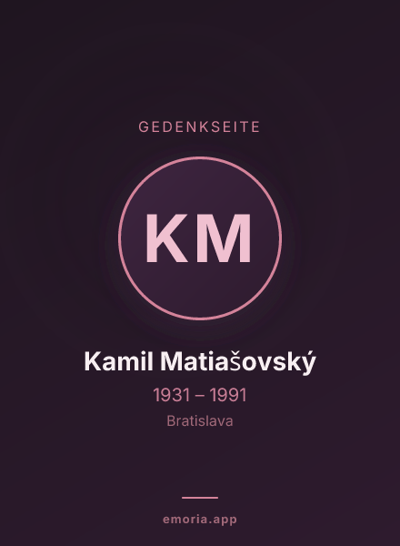 Gedenkportrait von Kamil Matiašovský