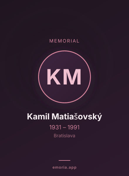 Memorial portrait of Kamil Matiašovský