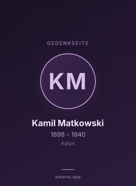 Gedenkportrait von Kamil Matkowski