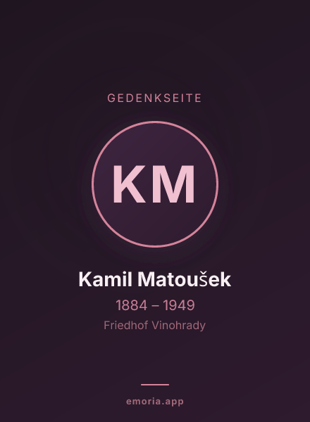 Gedenkportrait von Kamil Matoušek
