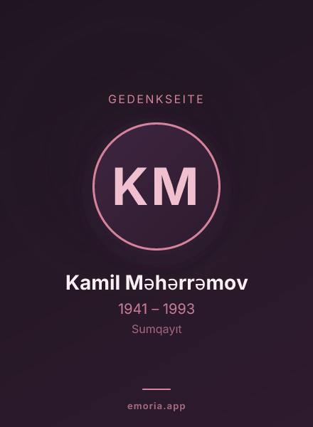 Gedenkportrait von Kamil Məhərrəmov