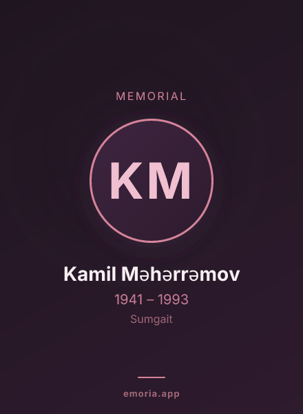 Memorial portrait of Kamil Məhərrəmov