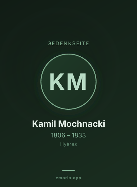 Gedenkportrait von Kamil Mochnacki