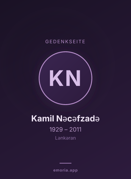 Gedenkportrait von Kamil Nəcəfzadə
