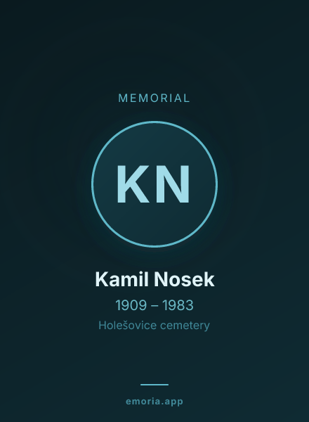 Memorial portrait of Kamil Nosek