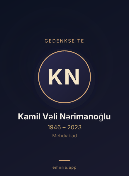 Gedenkportrait von Kamil Vəli Nərimanoğlu