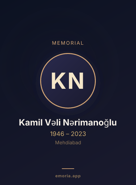Memorial portrait of Kamil Vəli Nərimanoğlu
