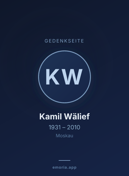 Gedenkportrait von Kamil Wälief