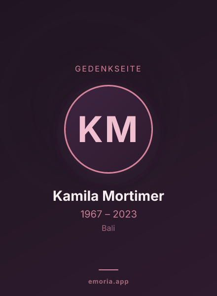 Gedenkportrait von Kamila Mortimer