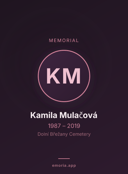 Memorial portrait of Kamila Mulačová