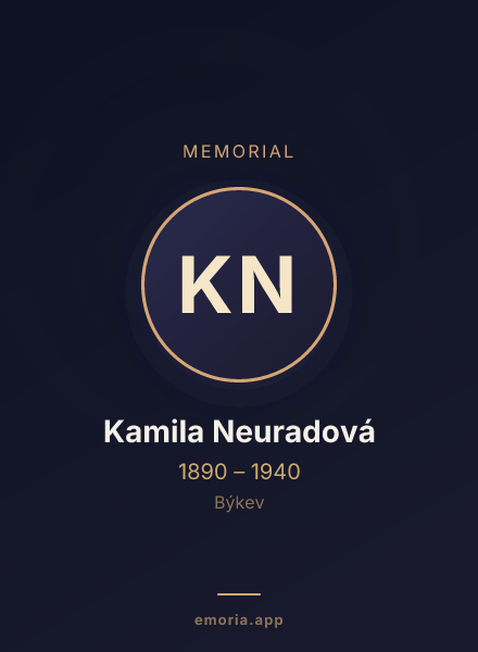 Memorial portrait of Kamila Neuradová