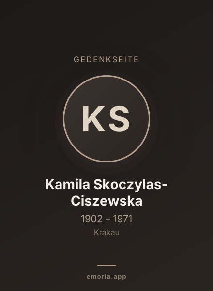 Gedenkportrait von Kamila Skoczylas-Ciszewska