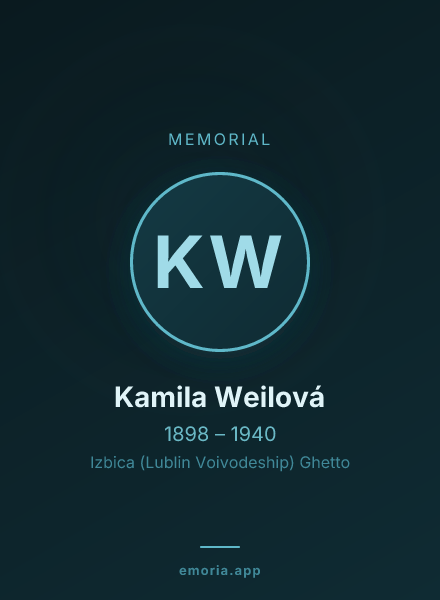 Memorial portrait of Kamila Weilová