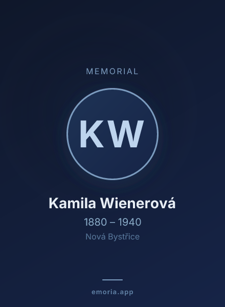 Memorial portrait of Kamila Wienerová