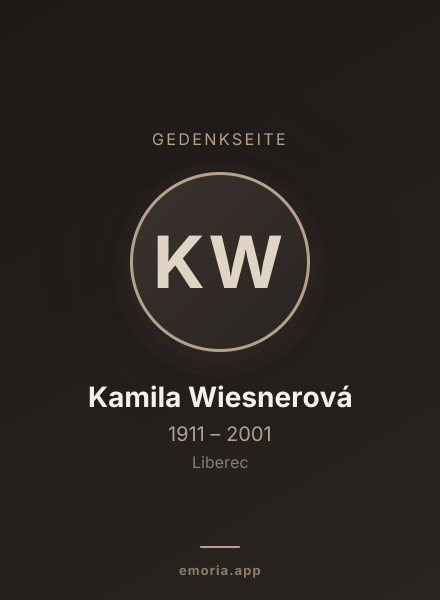 Gedenkportrait von Kamila Wiesnerová