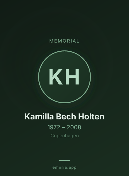 Memorial portrait of Kamilla Bech Holten