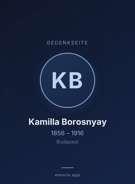 Gedenkportrait von Kamilla Borosnyay