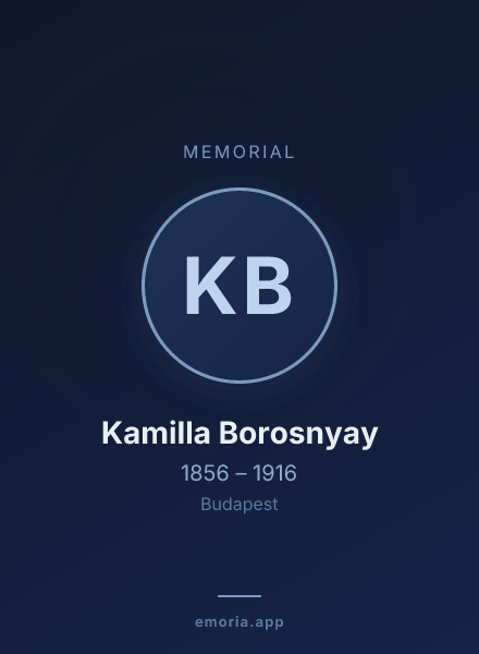 Memorial portrait of Kamilla Borosnyay