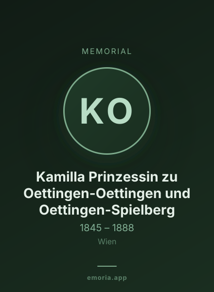 Memorial portrait of Kamilla Prinzessin zu Oettingen-Oettingen und Oettingen-Spielberg