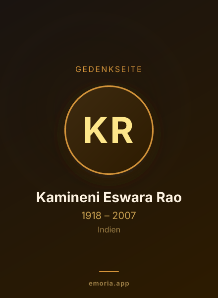 Gedenkportrait von Kamineni Eswara Rao