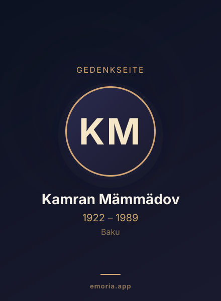 Gedenkportrait von Kamran Mämmädov