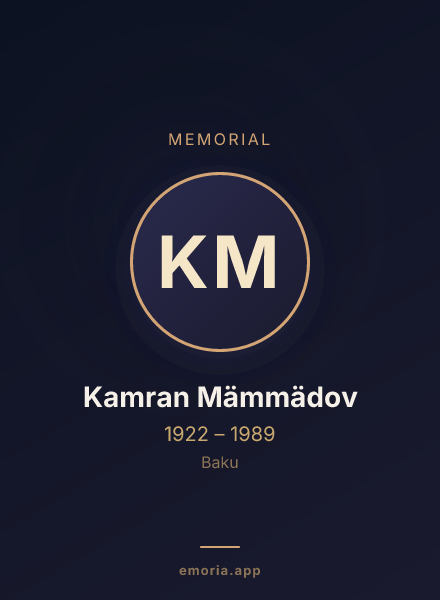 Memorial portrait of Kamran Mämmädov