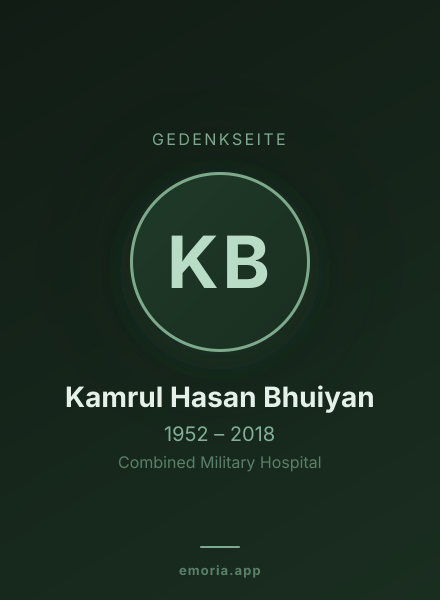 Gedenkportrait von Kamrul Hasan Bhuiyan