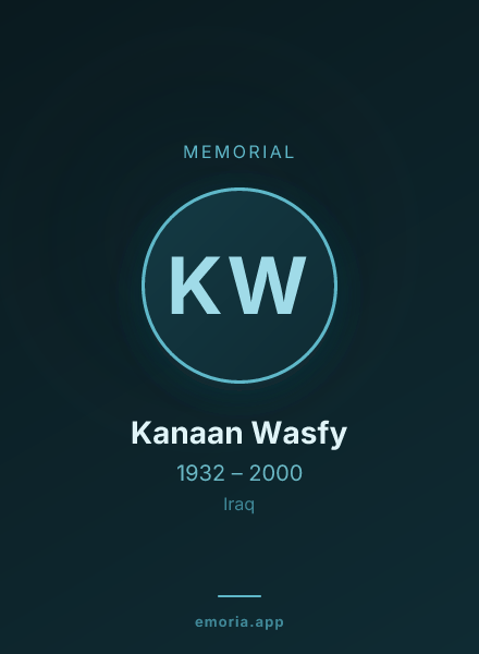 Memorial portrait of Kanaan Wasfy
