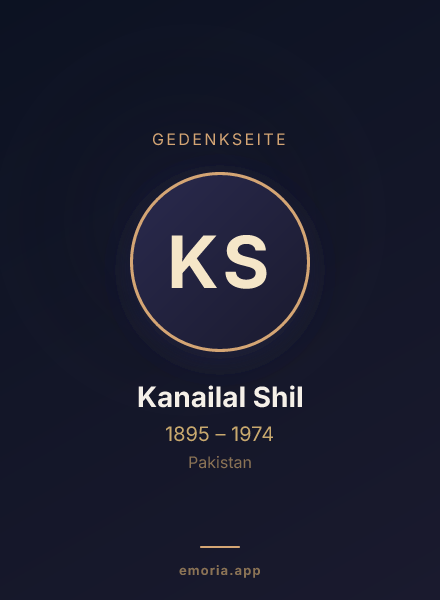 Gedenkportrait von Kanailal Shil