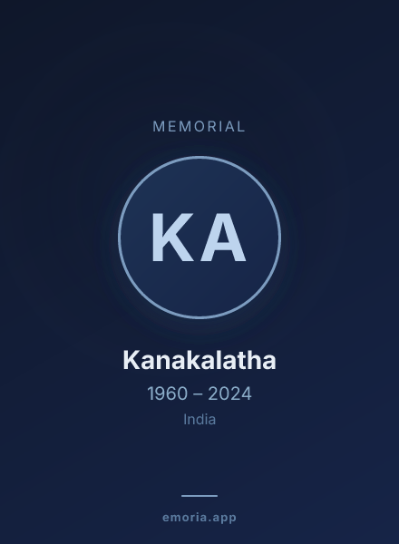 Memorial portrait of Kanakalatha