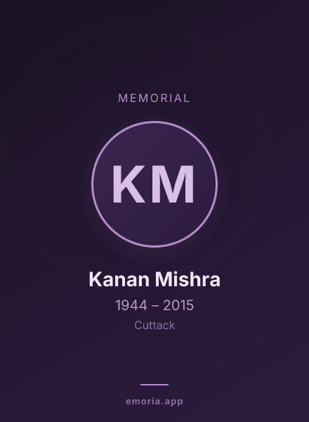Memorial portrait of Kanan Mishra