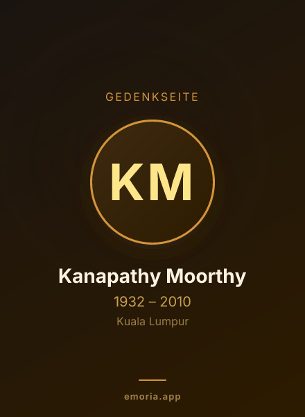 Gedenkportrait von Kanapathy Moorthy