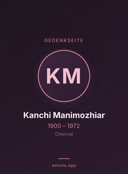 Gedenkportrait von Kanchi Manimozhiar